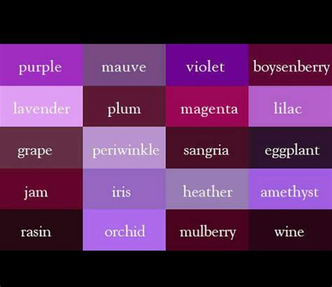 Eggplant. Eggplant is a deep, rich shade of purple that gets its name from the vegetable of the same name. It is a warm, reddish-purple that is often associated with luxury and sophistication. Some popular shades of eggplant include: Name. Hex Code. Aubergine. #3B0910. Dark Eggplant.